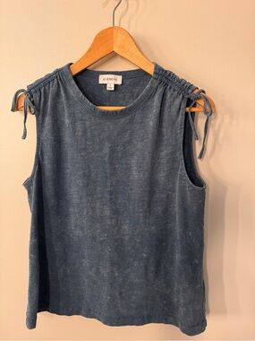 Evereve Blue Tie Shoulder Tank Top Size S